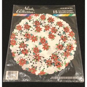 NEW Paper Poinsettia Doilies Cookie Liners